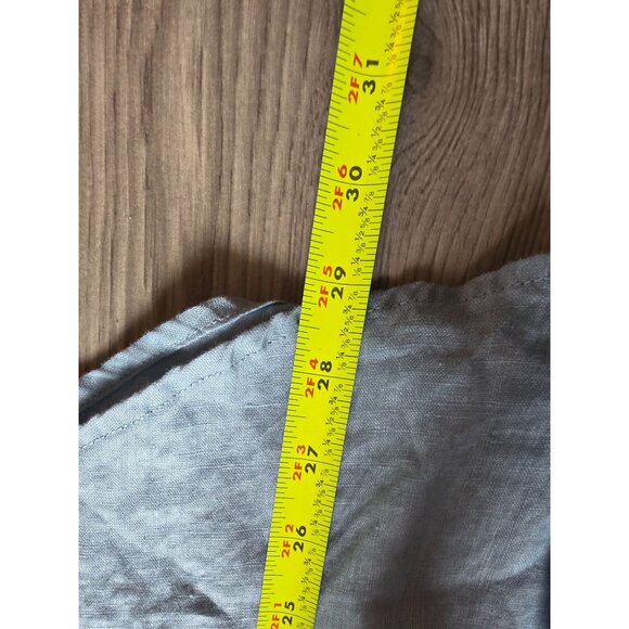 Sundance Womens Pleated Blue Linen Button-Up Shirt PXL - Picture 6 of 7